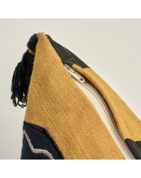 Coussin en coton Fantastico jaune - 30 x 55 cm