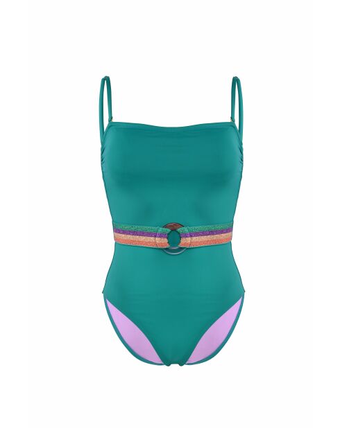 Maillot de bain une pièce bandeau vert turquoise