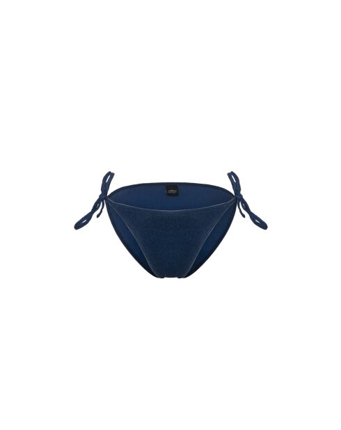 Accattivanti slip bikini in spugna blu scuro