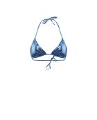 Haut de maillot Attachante triangle Shine bleu mer