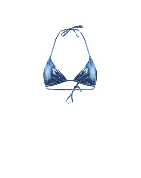 Haut de maillot Attachante triangle Shine bleu mer