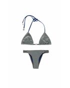 Costume da bagno a due pezzi con fascia intrecciata color kaki blu scuro