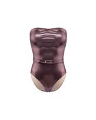 Maillot de bain une pièce bandeau marron africa bronze