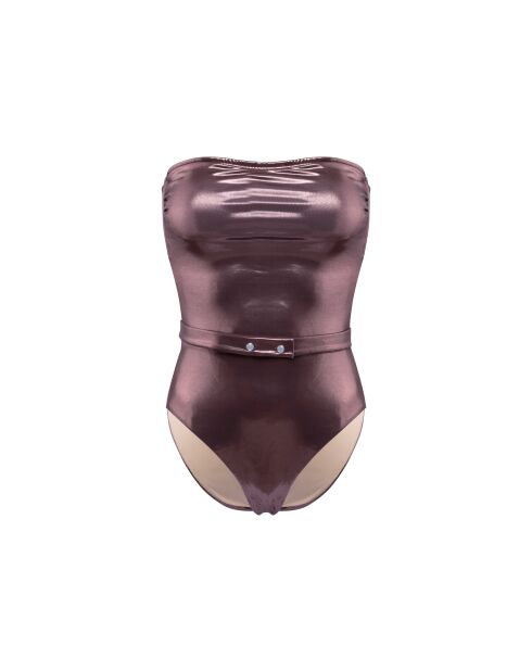Maillot de bain une pièce bandeau marron africa bronze