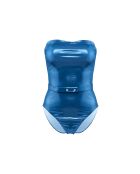 Costume da bagno intero con fascia blu mare Shine