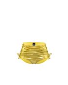 Braguitas de cintura alta con pliegues de color amarillo brillante