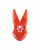 Maillot de bain une pièce croisé Eponge orange