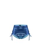 Bragas de cintura alta fruncidas de color azul marino