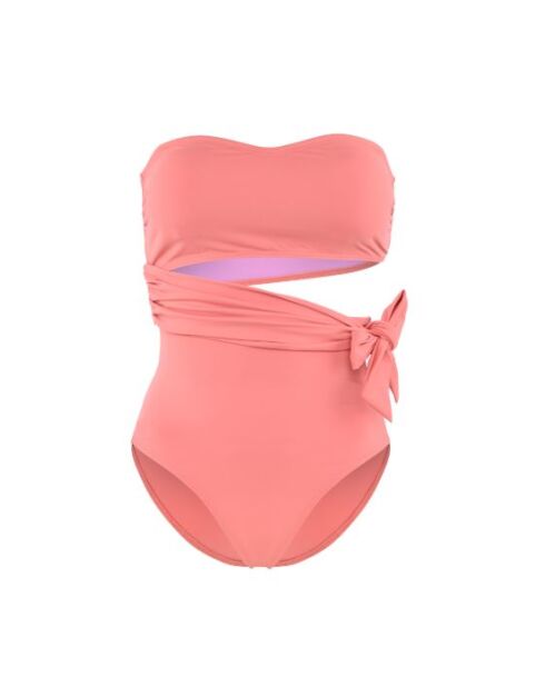 Maillot de bain une pièce cache cache corail