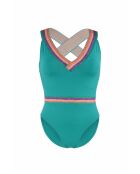 Costume da bagno intero verde turchese dorato