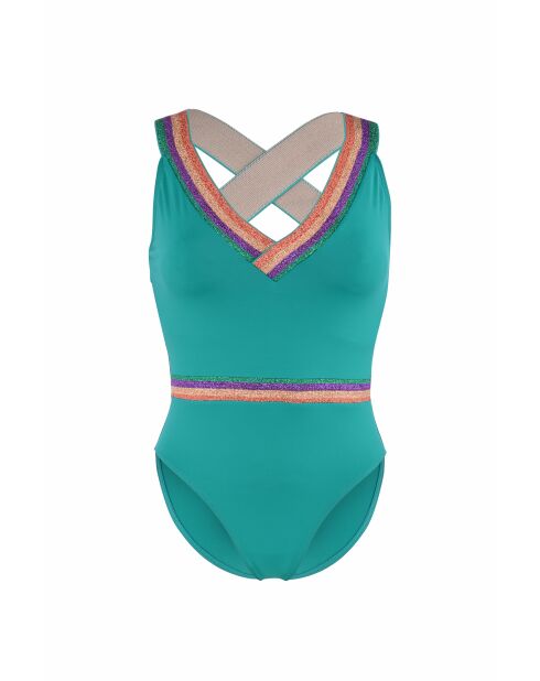 Maillot de bain une pièce Golden vert turquoise