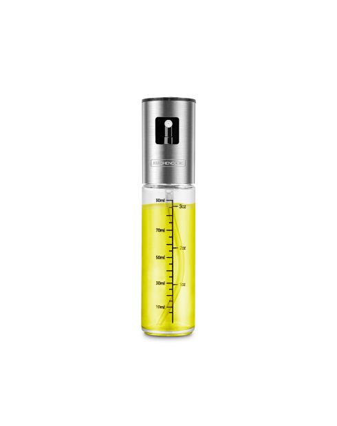 Oliespray van helder en zilverkleurig glas - 0,09 L