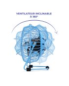 4-inch blauwe metalen tafelventilator