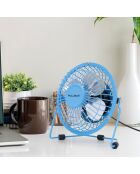 4-inch blauwe metalen tafelventilator