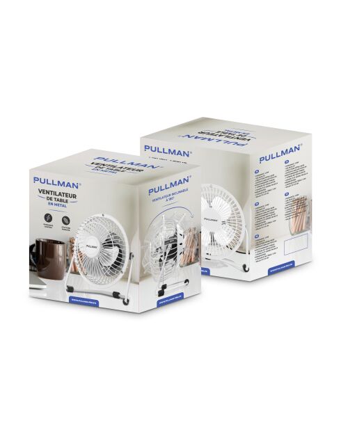 Metalen witte tafelventilator van 4 inch