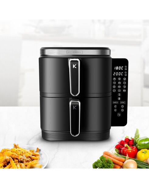 Freidora doble vertical 12 programas negros - 12L