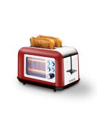 Grille pain double fente avec fenêtre rouge - 800 W