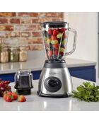 Roestvrijstalen blender met transparante en zwarte grinder - 500w