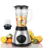 Roestvrijstalen blender met transparante en zwarte grinder - 500w