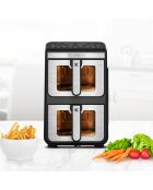 Friggitrice ad aria doppia verticale 7 programmi nera - 11L