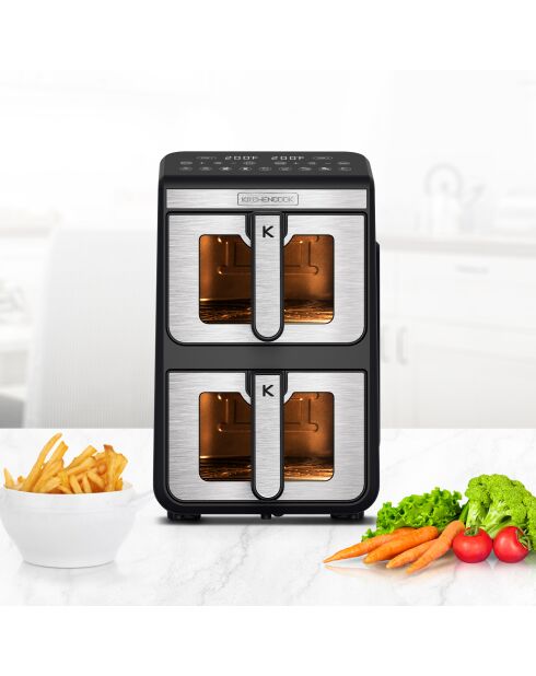 Freidora doble vertical 7 programas negros - 11L