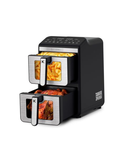 Freidora doble vertical 7 programas negros - 11L