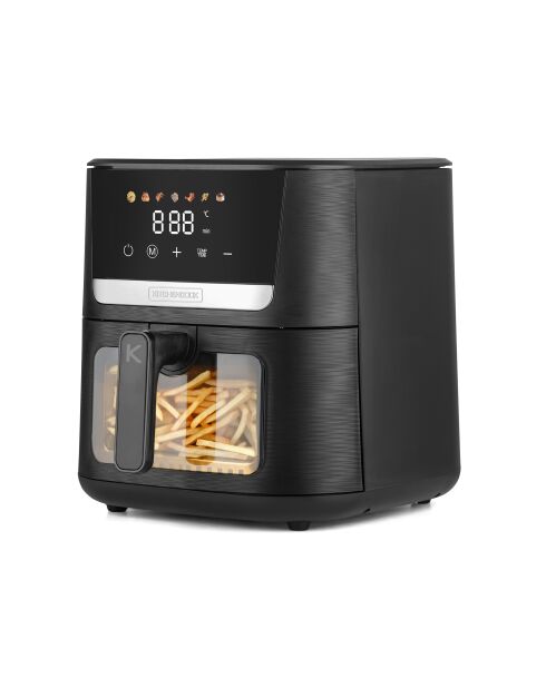 Heißluftfritteuse mit Fenster, 7 schwarze Programme, 7 l