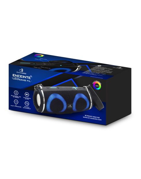 Enceinte Bluetooth LED Sans Fil noire