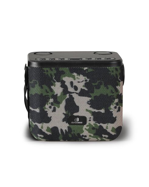 Enceinte Karaoké Portable Sans Fil avec 2 Micros vert militaire