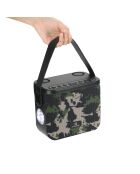 Enceinte Karaoké Portable Sans Fil avec 2 Micros vert militaire