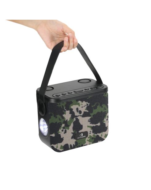 Enceinte Karaoké Portable Sans Fil avec 2 Micros vert militaire