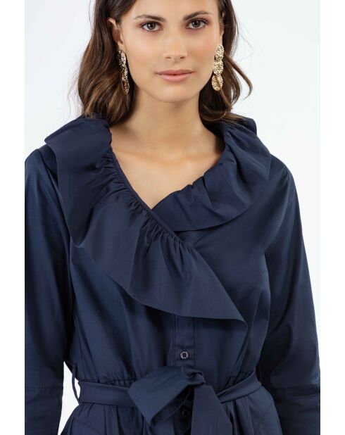 Marineblaues Baumwollkleid Abby
