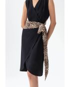 Guepard-Kleid mit Leopardenmuster in Schwarz