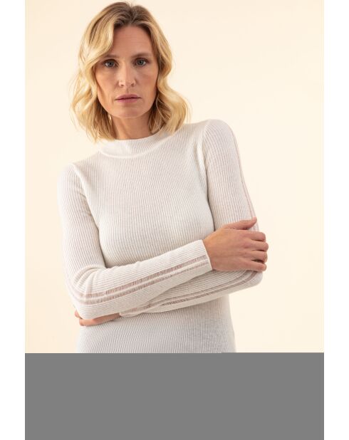 Koss ecrufarbener Pullover aus Wollmischung