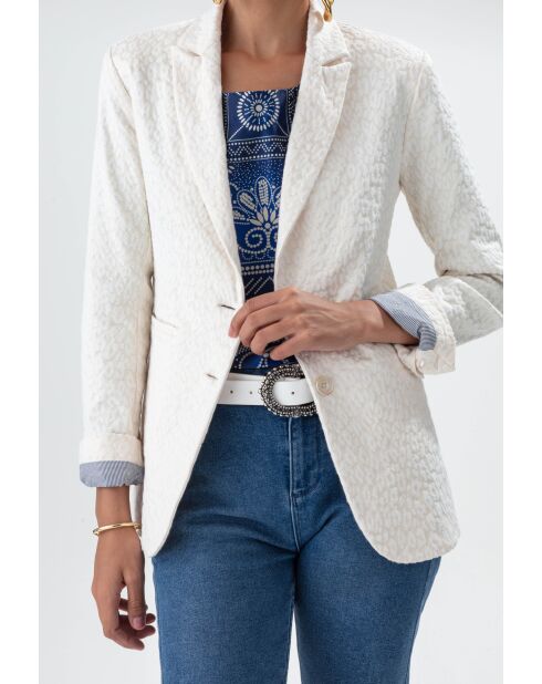Eiffeljacke aus Jacquard mit Leopardenmuster
