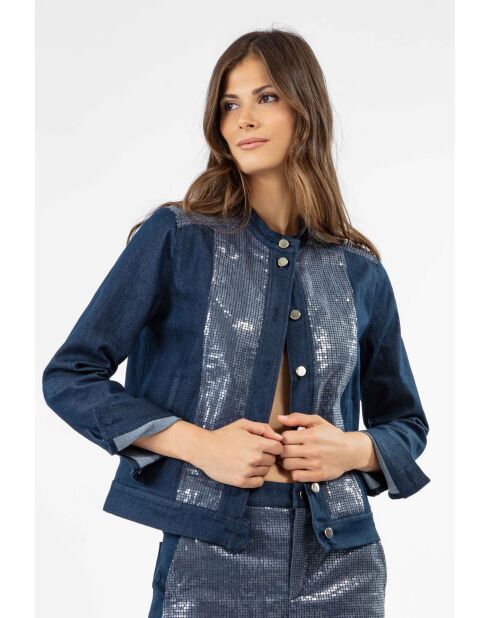 Giacca Alaric jeans in cotone con paillettes