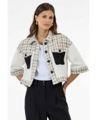 Marlon-Baumwolljacke in Naturfarben/Tweed/Schwarz