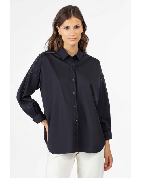 Camicia Charlie nera in cotone