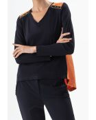 T-shirt nera/arancione Pearl Sign