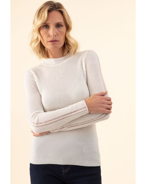T-shirt Vickie in cotone ecru