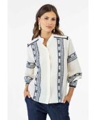 Blusa Coleen in cotone con ricamo azteco