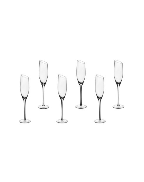 6 durchsichtige Sväva-Flöten - 19cl