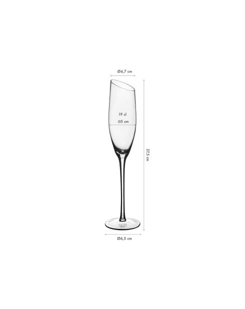 6 durchsichtige Sväva-Flöten - 19cl