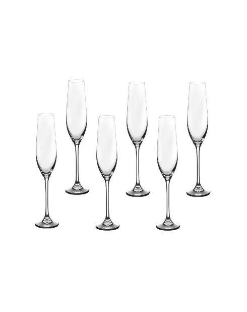 6 transparente Lagom-Flöten - 22cl