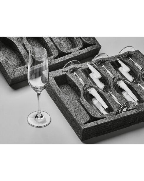 6 transparente Lagom-Flöten - 22cl
