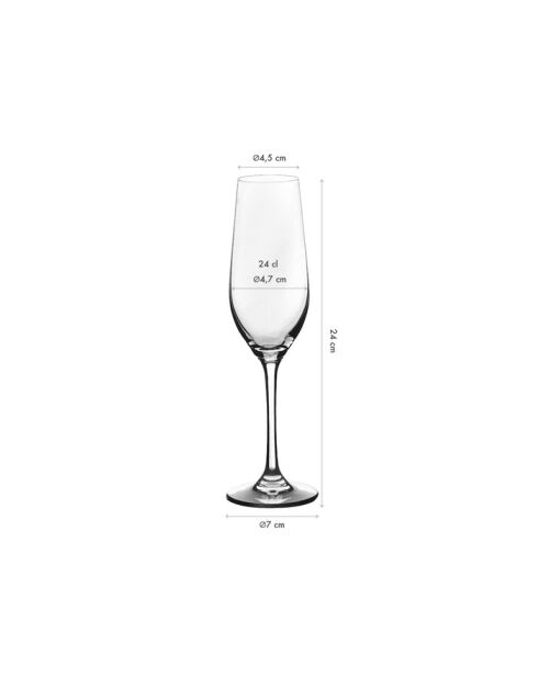 6 flauti Lagom trasparenti - 22cl
