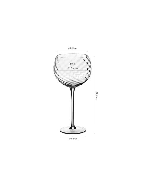 6 verres à pied Sten transparents - 60cl