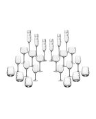Set completo in vetro trasparente Sten - 24 pezzi