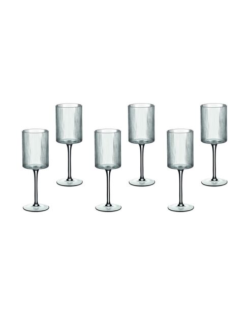 6 transparante Linje steelglazen - 32cl