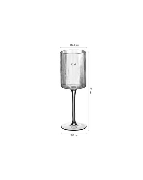 6 transparante Linje steelglazen - 32cl